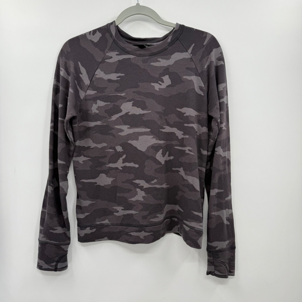 Athleta Girl Camouflage Sweatshirt Cozy Cross Your Fingers Pullover XL 14